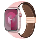 Lippa Apple Watch (42/44/45/46/49 mm) Magnetisk Kunstlæder Urrem - Lyserød