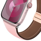 Lippa Apple Watch (42/44/45/46/49 mm) Magnetisk Kunstlæder Urrem - Lyserød