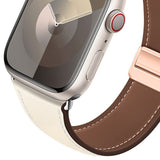 Lippa Apple Watch (42/44/45/46/49 mm) Magnetisk Kunstlæder Urrem - Beige