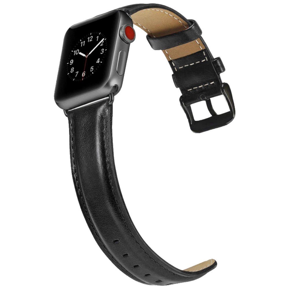 Lippa Apple Watch (38/40/41/42 mm) Kunstlæder Urrem - Sort