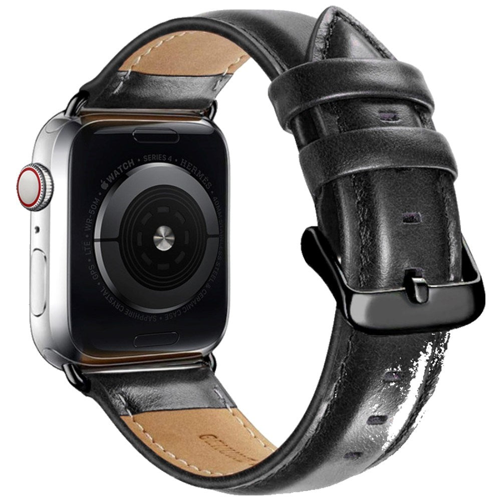 Lippa Apple Watch (38/40/41/42 mm) Kunstlæder Urrem - Sort