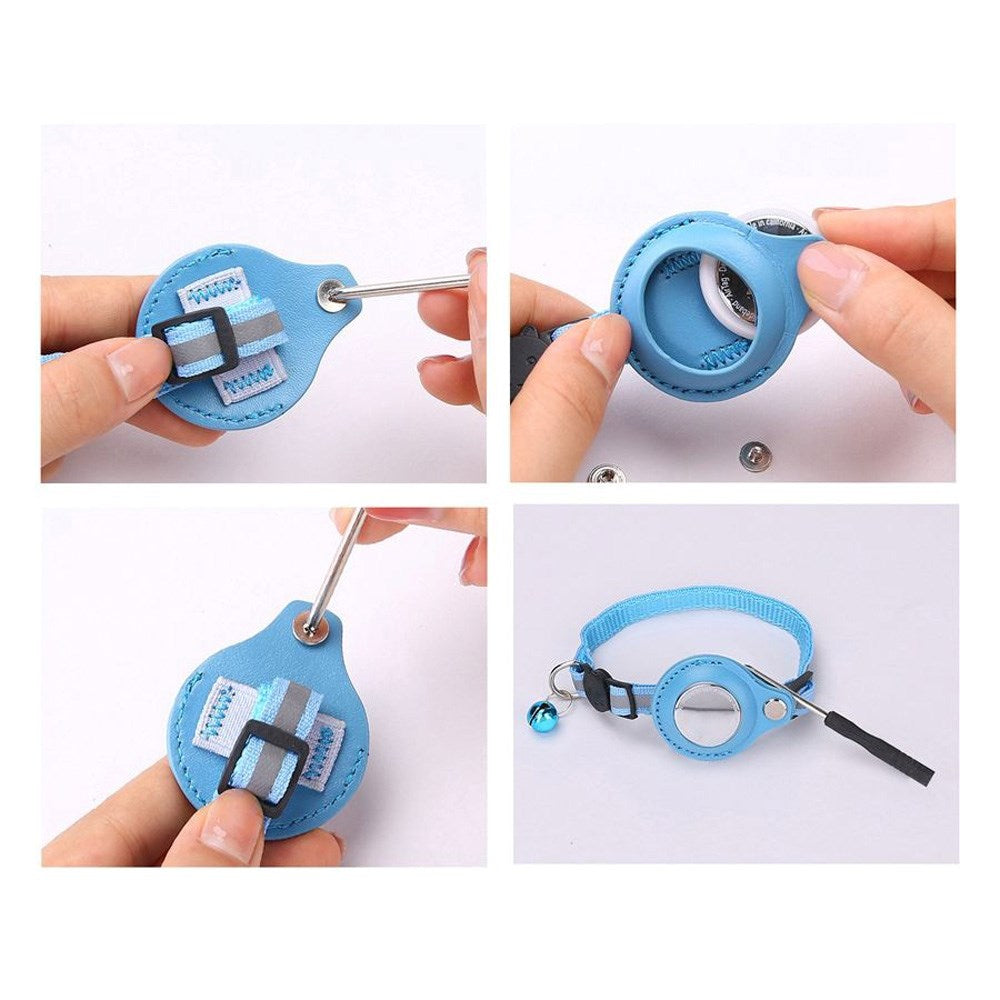 Lippa-krage (22-32 cm) med AirTag-etui - blå