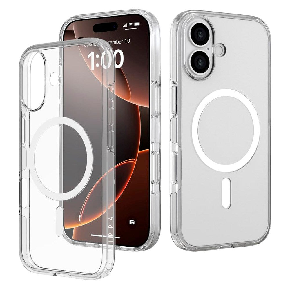 Lippa iPhone 17 Hybrid Bagside Cover - MagSafe Kompatibel - Gennemsigtig / Hvid