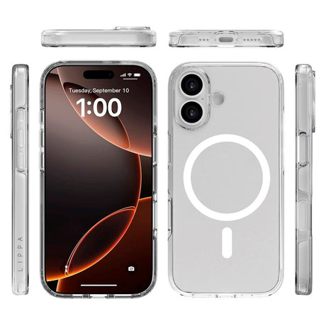 Lippa iPhone 17 Hybrid Bagside Cover - MagSafe Kompatibel - Gennemsigtig / Hvid