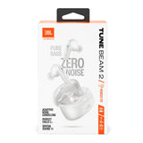 JBL Tune Beam 2 - True Wireless Headphones m. Aktiv støyreduksjon - In-Ear - Hvit
