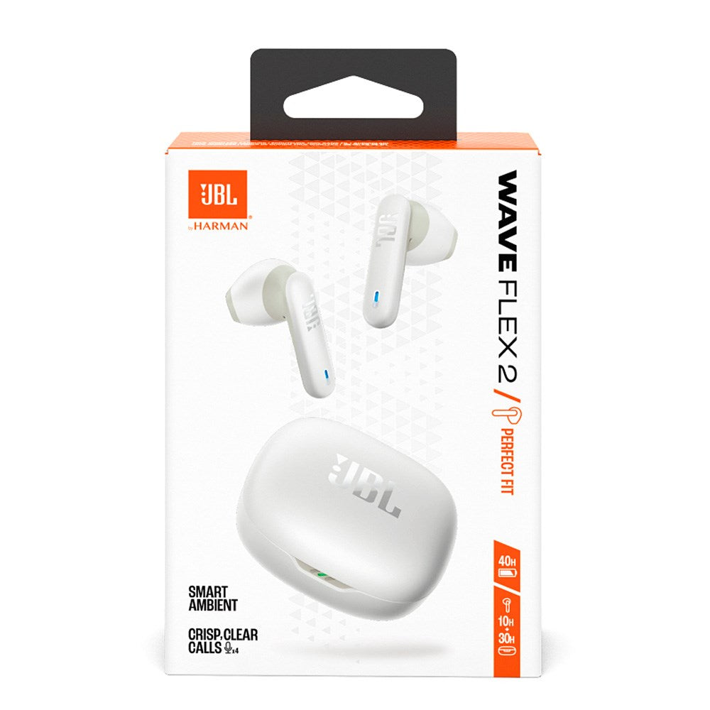 JBL Wave Flex 2 True Wireless Headset - In-Ear - Hvit