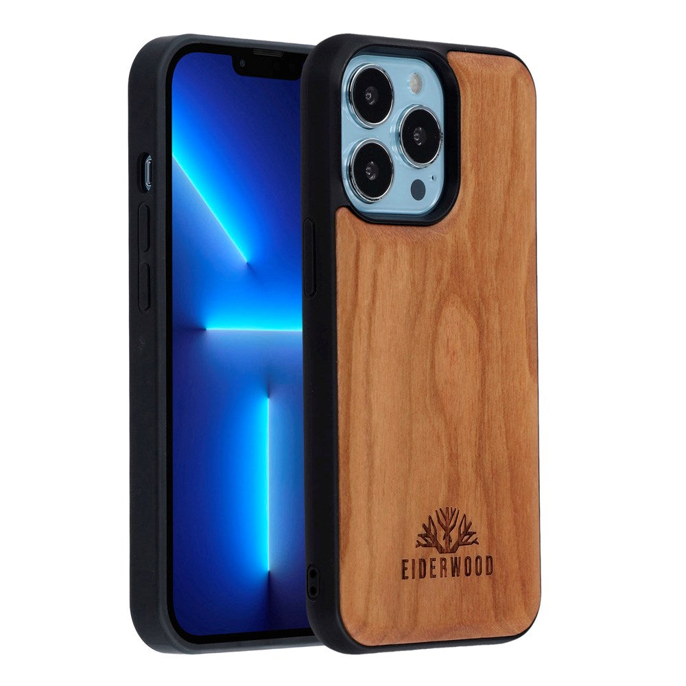 iPhone 13 Pro - EIDERWOOD Magnetisk Træcover - MagSafe Kompatibel - Kirsebærtræ