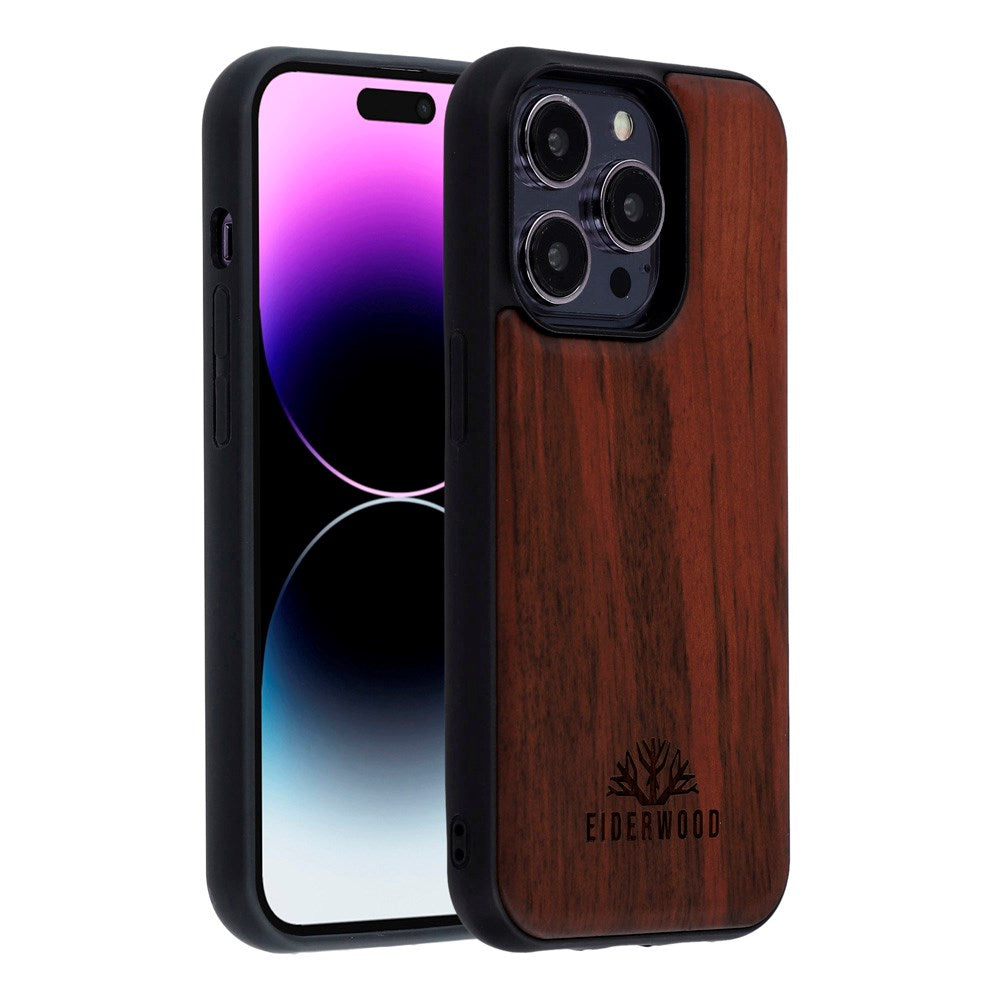 iPhone 14 Pro - EIDERWOOD Magnetisk Træcover - MagSafe Kompatibel - Rosentræ