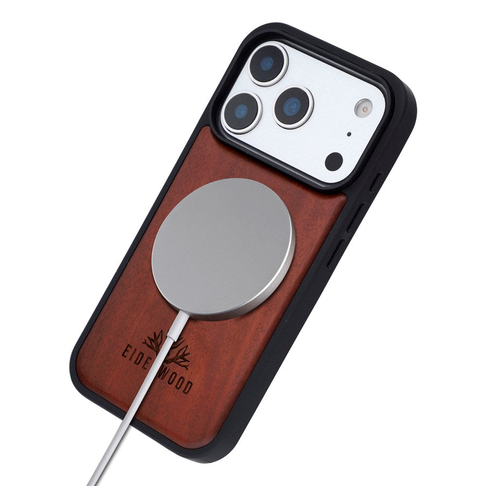 iPhone 17 Pro Max - EIDERWOOD Magnetisk Træcover - MagSafe Kompatibel - Rosentræ