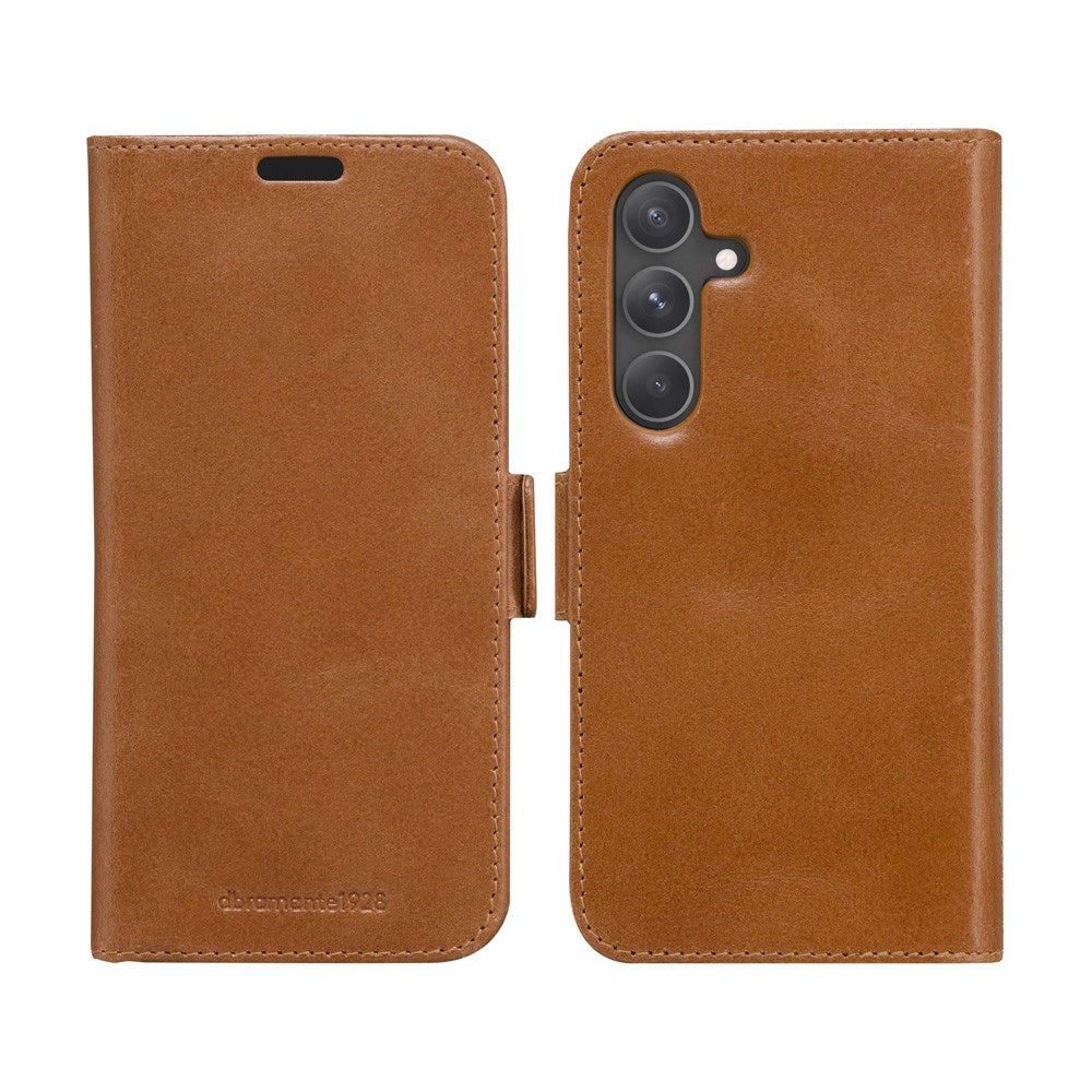 Samsung Galaxy A55 (5G) - dbramante1928 Lynge 2-i-1 Ægte Læder Flip Cover - Tan