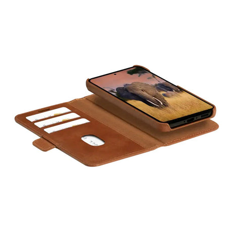 Samsung Galaxy S24 dbramante1928 Heather ekte skinn magnet flip-deksel - brun