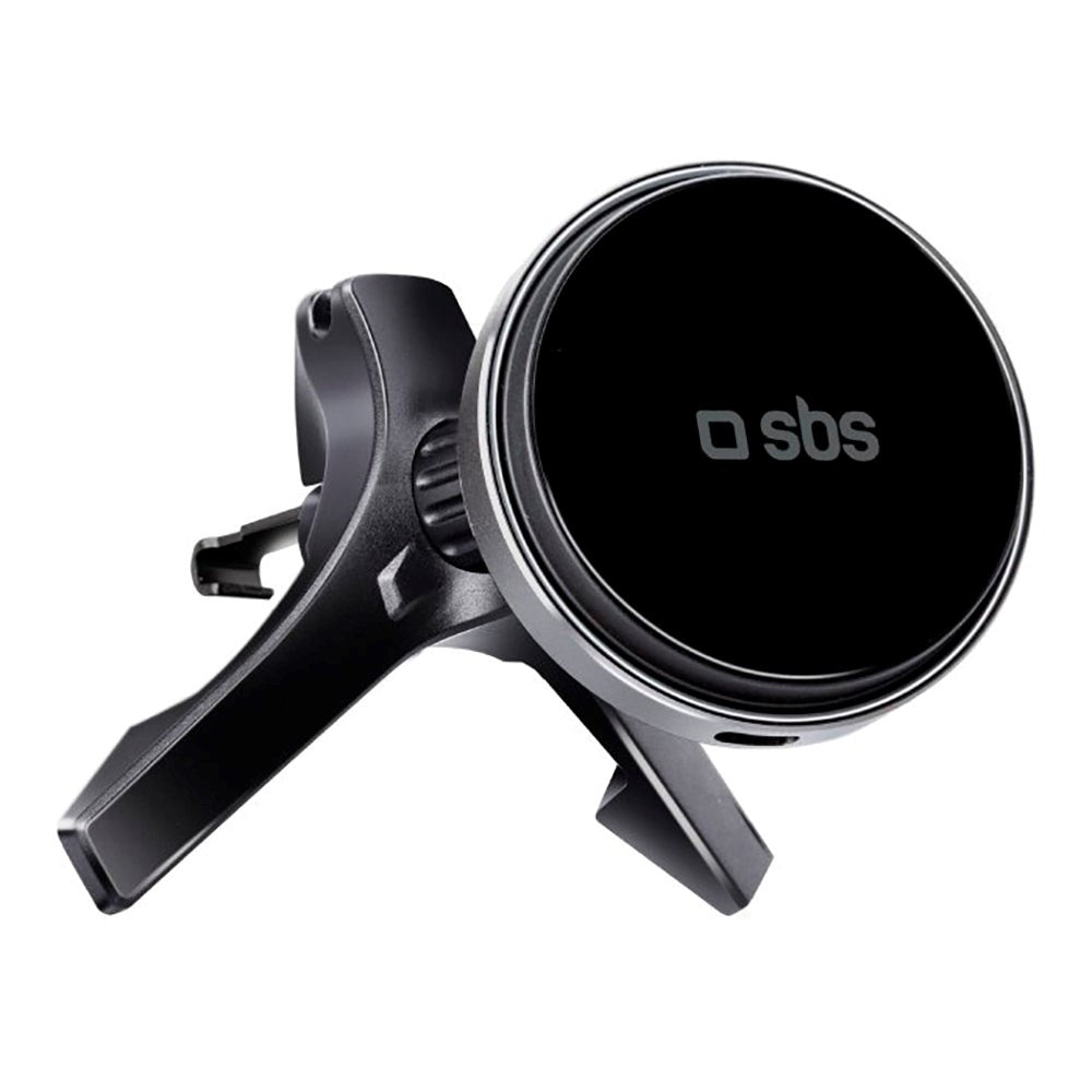 SBS Snap Charge Mobilholder for bilventilasjon m. Trådløs lading 15W - MagSafe-kompatibel - Svart