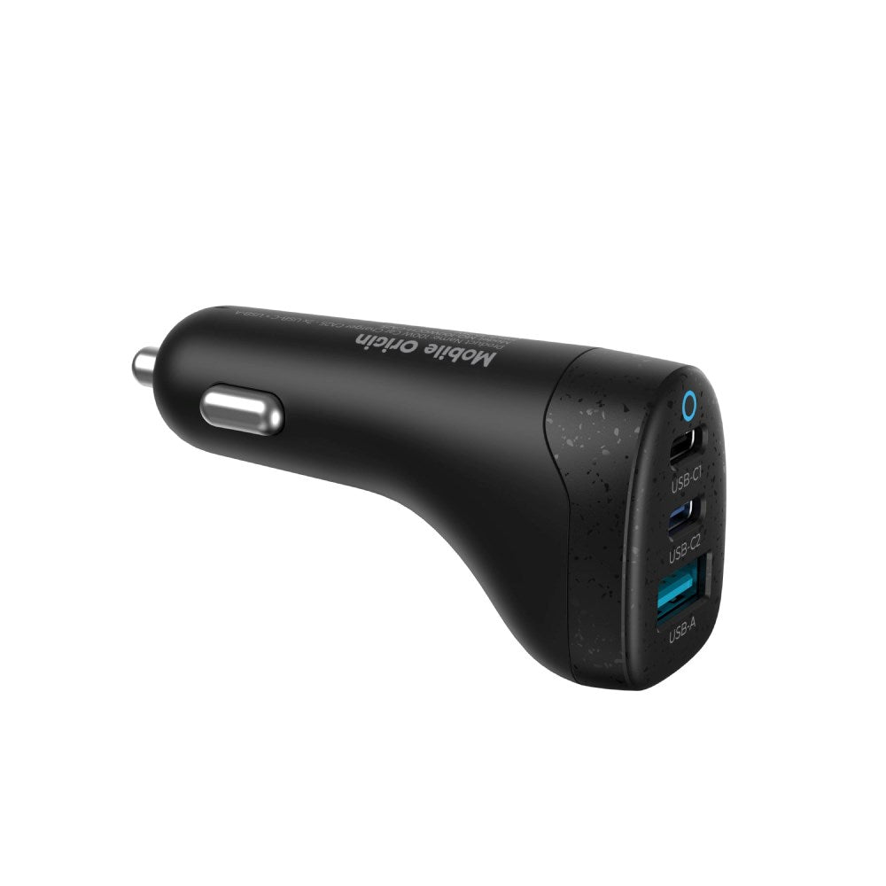 Mobile Origin CA25 Biloplader 100W m. 2x USB-C + 1x USB-A - Sort