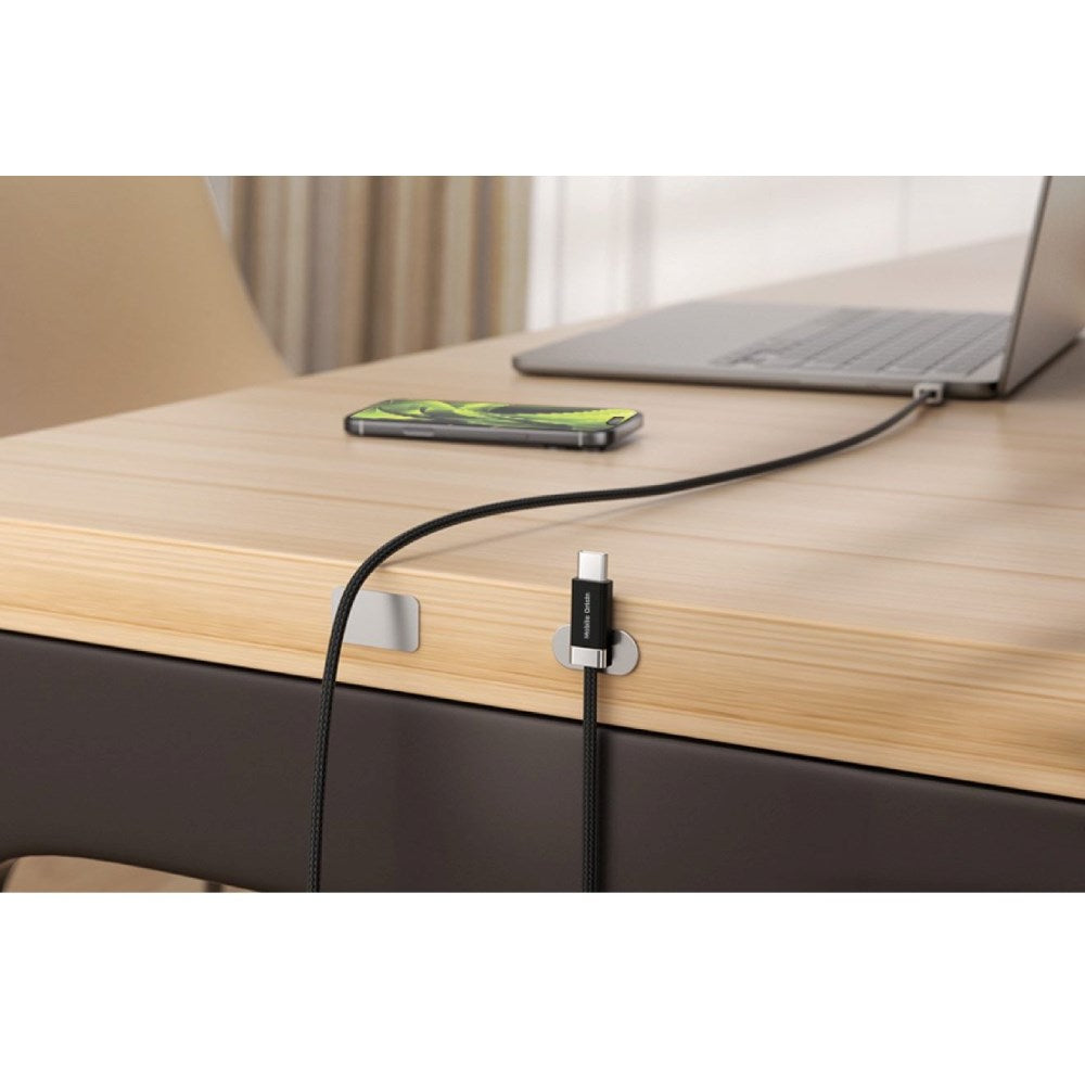 Mobile Origin Magnetisk USB-C til USB-A Kabel 27W m. 2x Selvklæbende Magnetiske Puder - 1,5m - Sort