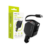 Mobile Origin 4-i-1 Biloplader 90W med USB-C + USB-A og 2x Indbygget USB-C Kabel - Sort