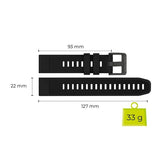 Mobile Origin Easy Strap Universal Garmin 22mm QuickFit Silikone Rem - Sort