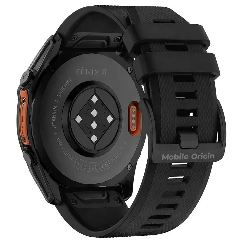 Mobile Origin Easy Strap Universal Garmin 22mm QuickFit Silikone Rem - Sort