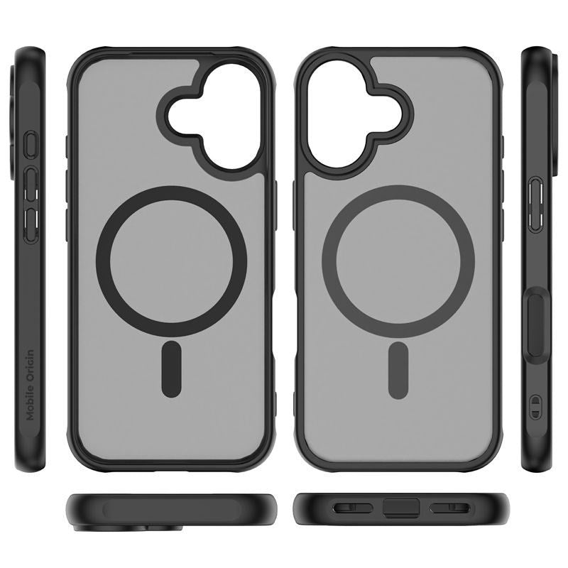 Mobile Origin iPhone 17 Hybrid Mobil Cover - MagSafe Kompatibel - Mat Sort