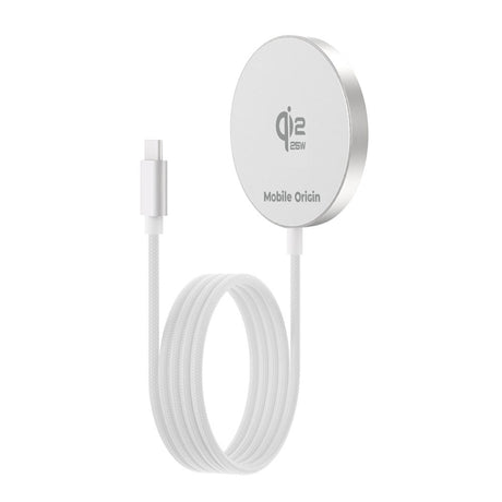 Mobile Origin Trådløs Oplader Qi2 25W - MagSafe Kompatibel - Hvid