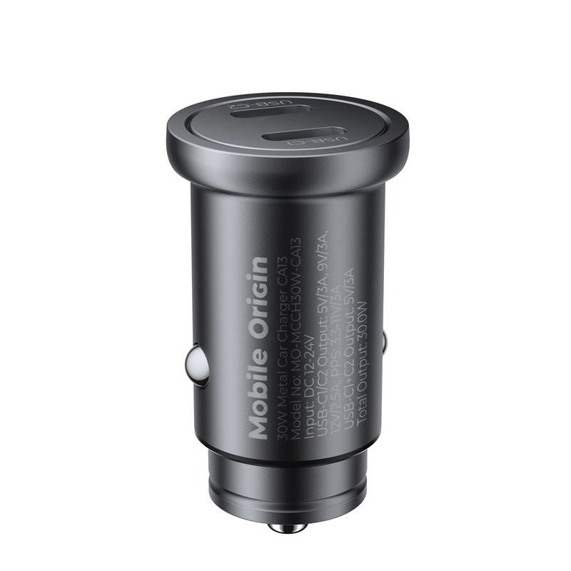 Mobile Origin Hurtig Biloplader 30W med 2x USB-C - Sort