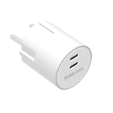 Mobile Origin Hurtig Vægoplader 30W 2 x USB-C - Hvid