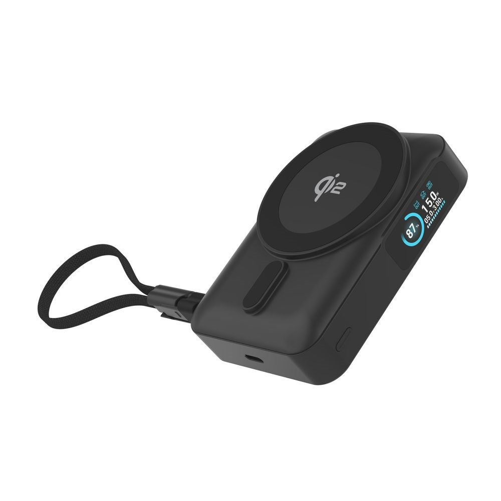 Mobile Origin Powerbank - 10.000mAh - Trådløs Opladning - Indbygget USB-C Kabel - MagSafe / Qi2 Kompatibel - Sort