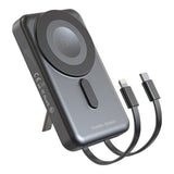 Mobile Origin Magnetisk Powerbank 10000mAh med USB-C og Lightning Kabel - Grå