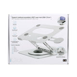 T'NB Ergonomisk bærbar stativ m. Avtakbar MagSafe-telefonholder &amp; 6-i-1 Hub - Sølv