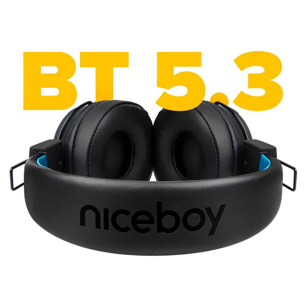 Niceboy Hive JOY 3 Bluetooth On-Ear-hodetelefoner - blå / svart