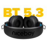 Niceboy Hive JOY 3 Bluetooth On-Ear-hodetelefoner - blå / svart