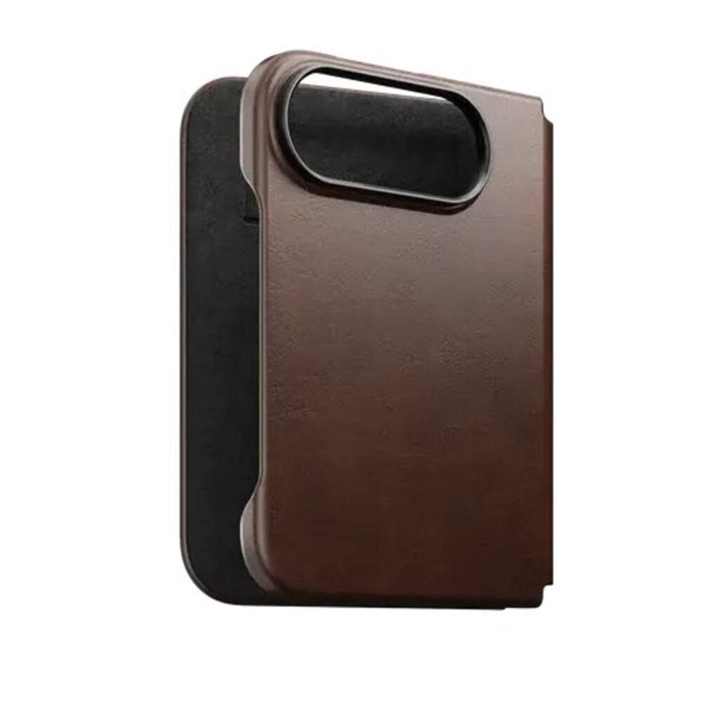 iPhone Duo Nomad Traditional Horween Leather Folio Flip Cover - MagSafe Kompatibel - Rustic Brown
