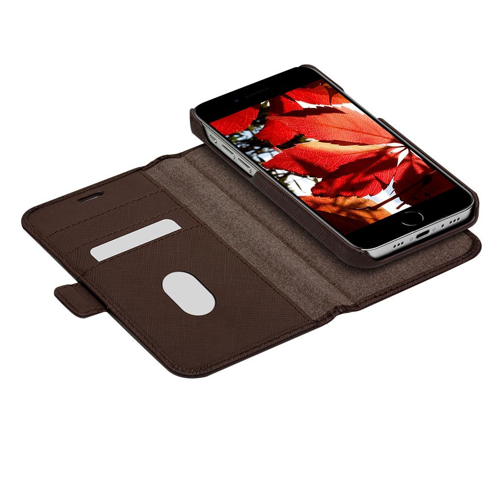 Dbramante1928 iPhone 12/12 Pro New York 2-i-1 flippdeksel i skinn - brun