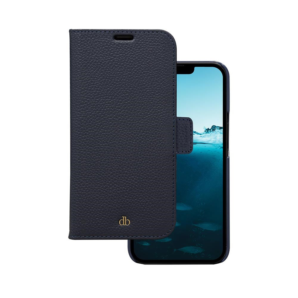 Dbramante1928 iPhone 13 New York 2-i-1 flip-deksel i skinn - blå