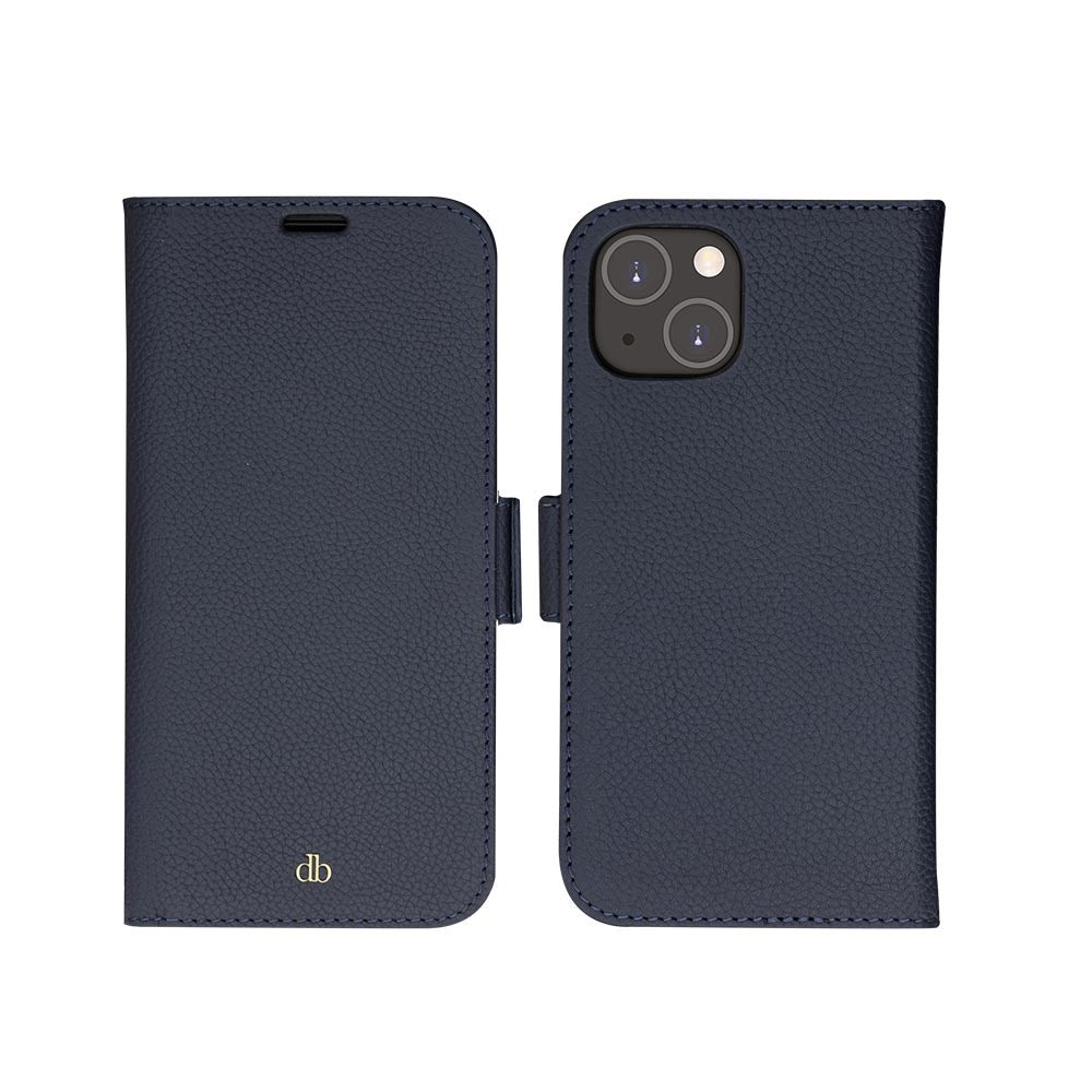 Dbramante1928 iPhone 14 New York 2-i-1 flippdeksel i skinn - blå