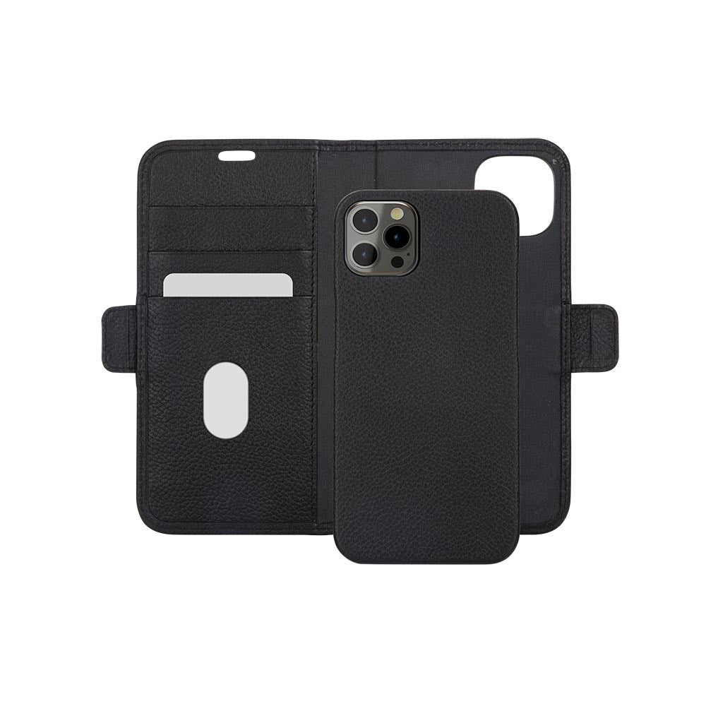 Dbramante1928 iPhone 12/12 Pro New York 2-i-1 flippdeksel i skinn - svart