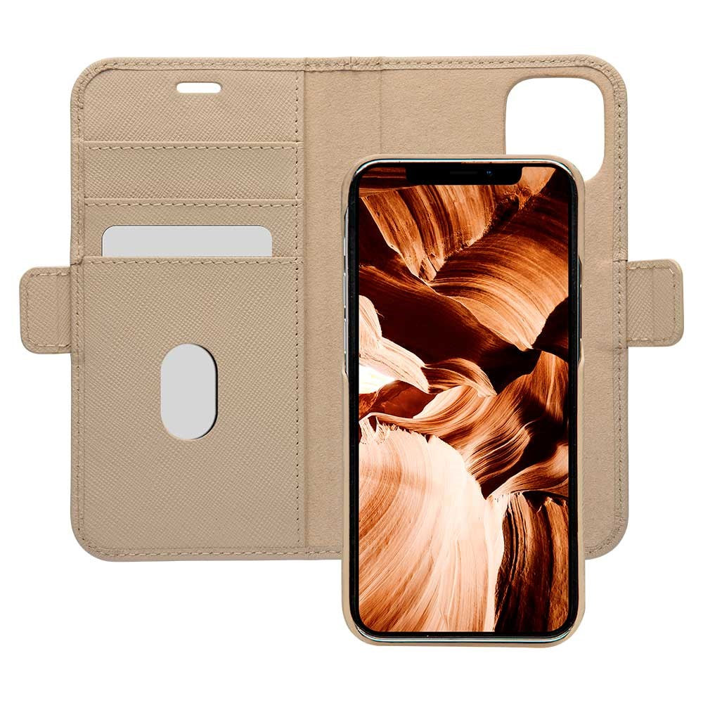 iPhone 12 / 12 Pro dbramante1928 Fashion New York ekte skinndeksel m. Lommebok - Sahara Sand