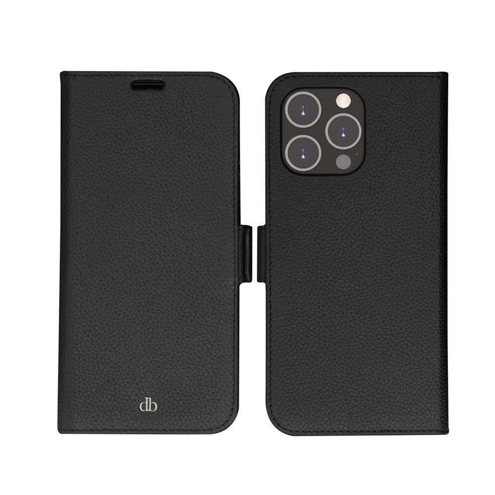 iPhone 14 Pro Max - dbramante1928 New York 2-i-1 Ægte Læder Flip Cover - Night Black