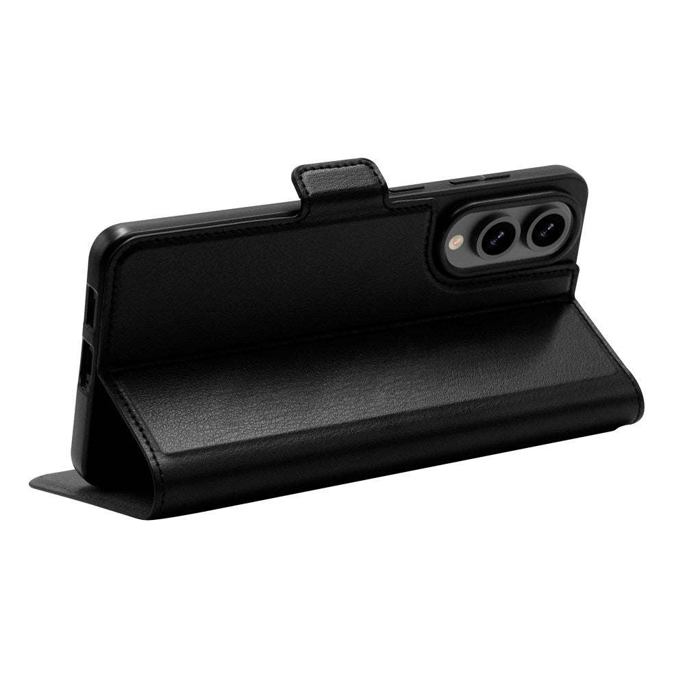 dbramante1928 Samsung Galaxy S25 Edge Oslo Pro Genanvendt Plastik Flip Cover - Kortholder og Ståfunktion - Sort