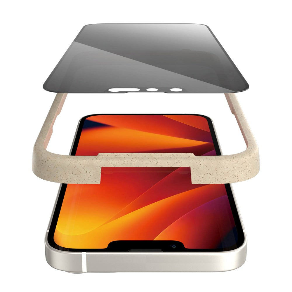 iPhone 14 / 13 / 13 Pro PanzerGlass AntiBacterial Ultra Wide Fit skjermbeskytter - Personvern - EasyAligner - Diamantstyrke - Gjennomsiktig