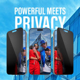 iPhone 16 Pro Max PanzerGlass Ultra Wide Fit Beskyttende glass m. EasyAligner - Personvern - Diamantstyrke - Gjennomsiktig / svart kant