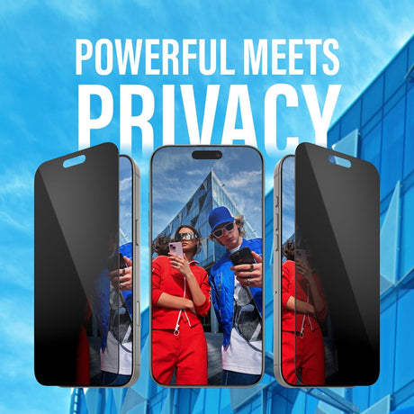 iPhone 16 Pro Max PanzerGlass Ultra Wide Fit Beskyttende glass m. EasyAligner - Personvern - Diamantstyrke - Gjennomsiktig / svart kant