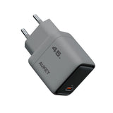 Aukey Vægoplader - 45W - PD - 1 x USB-C - Grå