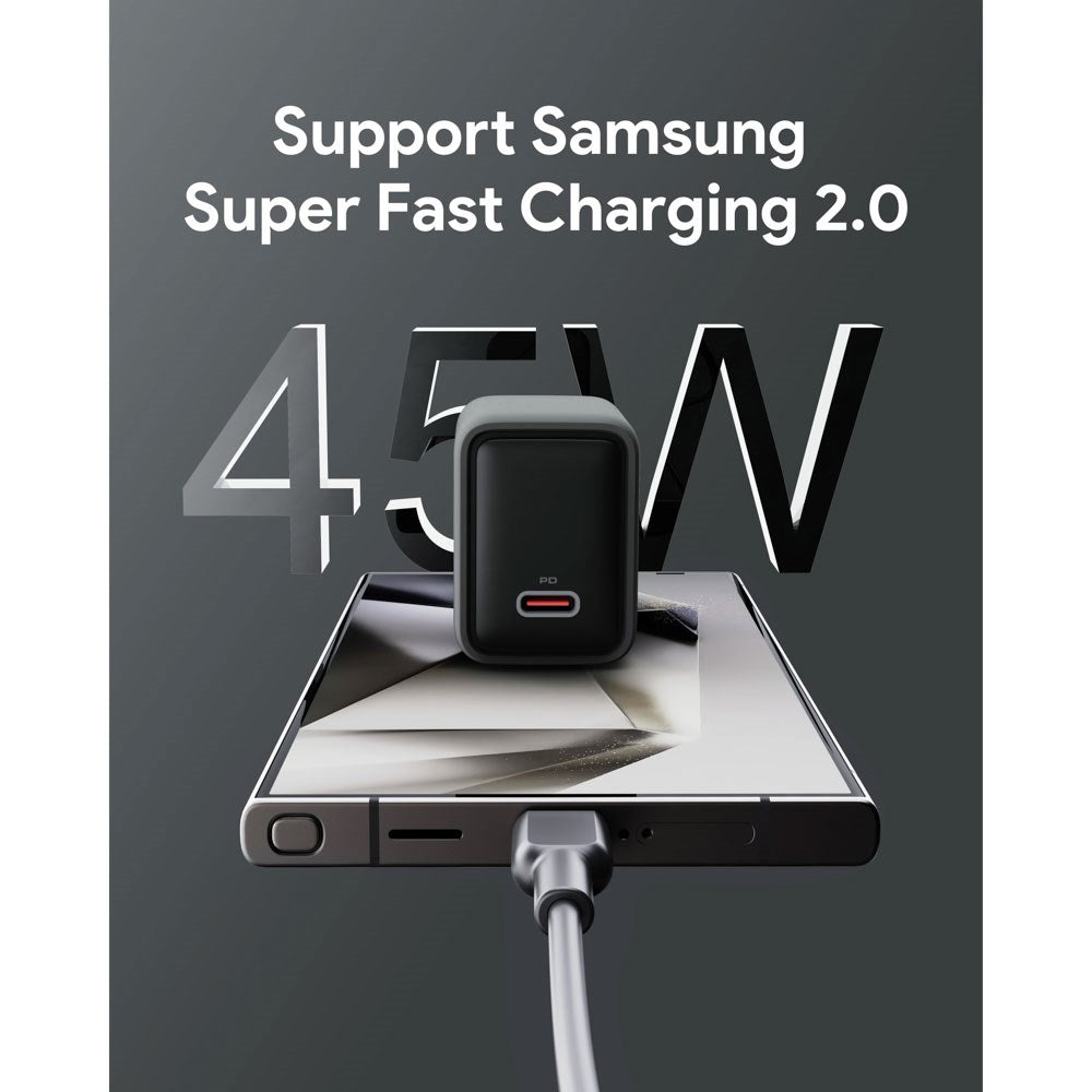 Aukey Vægoplader - 45W - PD - 1 x USB-C - Grå