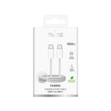 Puro Fabrik Kabel - USB-C til USB-C - 100W - 5Gbps - 1m - Hvid