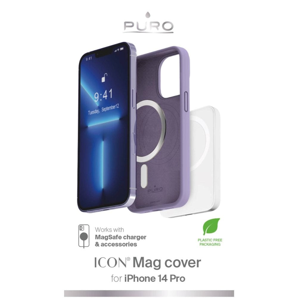 PURO iPhone 14 Pro Silikone Cover - MagSafe Kompatibel - Lilla