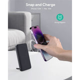 Aukey MagFusion Powerbank - 6.700mAh - Trådløs Opladning - Ståfunktion - MagSafe / Qi2 Kompatibel - Sort