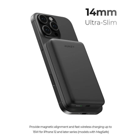 Aukey MagFusion M Powerbank - 10.000mAh - 20W - MagSafe / Qi2 Kompatibel - Hvid
