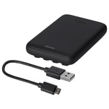 DELTACO 10W PowerBank m. Sugekopper 5000 mAh - 1 x USB-A / 1 x Qi trådløs lader - Svart
