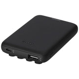 DELTACO 10W PowerBank m. Sugekopper 5000 mAh - 1 x USB-A / 1 x Qi trådløs lader - Svart