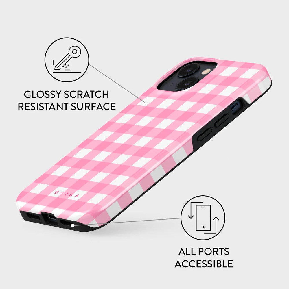 Burga iPhone 15 Tough Fashion Cover - Think Pink